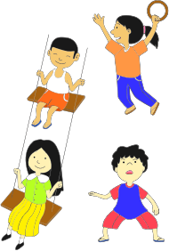 openclipart圖庫：Multicultural Kids Playing