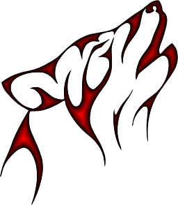 openclipart圖庫：Crimson Tribal Wolf