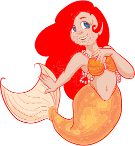 openclipart圖庫：Redhead Mermaid With Freckles