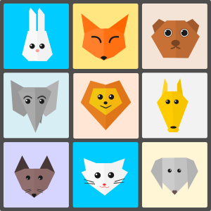 openclipart圖庫：Cute Animals Flat Origami Style