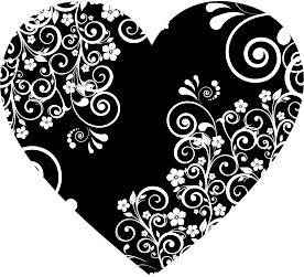 openclipart圖庫：Floral Flourish Heart 3