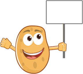 openclipart圖庫：Anthropomorphic Potato Holding Sign