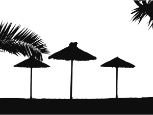 openclipart圖庫：Tropical Beach Silhouette