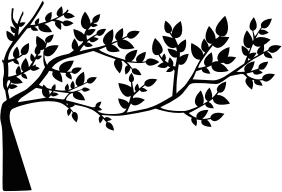 openclipart圖庫：Tree And Leaves Silhouette