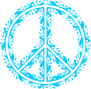 openclipart圖庫：Aqua Peace Sign
