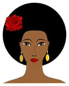 openclipart圖庫：Black woman with a rose