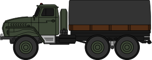 openclipart圖庫：Ural-4320 military truck (coloured)