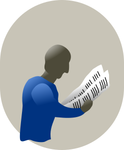 openclipart圖庫：Blue person reading