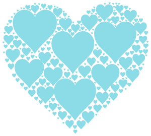 openclipart圖庫：Hearts In Heart - Cyan