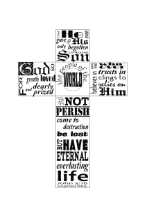 openclipart圖庫：John 3:16 typography in cross