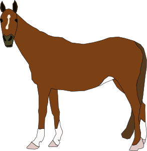 openclipart圖庫：chestnut horse for big read