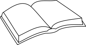 openclipart圖庫：Open book outline coloring