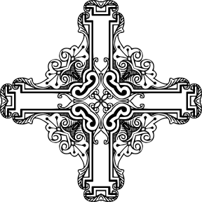 openclipart圖庫：Vintage Symmetric Frame Cross 3