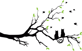 openclipart圖庫：Love Cats Silhouette