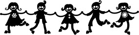 openclipart圖庫：Children Line Dancing Silhouette
