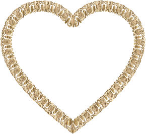 openclipart圖庫：Gold Victorian Ornament Heart No Background
