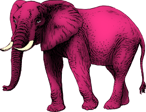 openclipart圖庫：Pink elephant