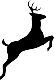 openclipart圖庫：Leaping Deer Silhouette