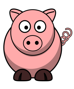 openclipart圖庫：Pig Round Cartoon