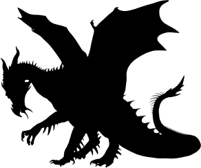 openclipart圖庫：Horned Dragon Silhouette