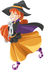 openclipart圖庫：Happy Cartoon Witch Isolated