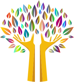 openclipart圖庫：Prismatic Hands Tree 2 No Background
