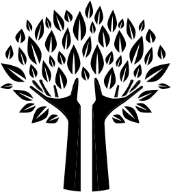 openclipart圖庫：Hands Tree Silhouette