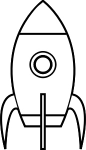 openclipart圖庫：Cartoon Moon Rocket Remix 4