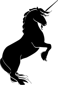 openclipart圖庫：Rearing Unicorn Silhouette