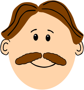 openclipart圖庫：man with brown hair and mustache