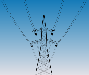 openclipart圖庫：Overhead power line by Rones