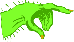 openclipart圖庫：Pointing Monster Hand - Color
