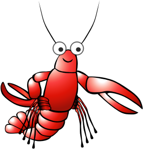 openclipart圖庫：Red cartoon lobster 