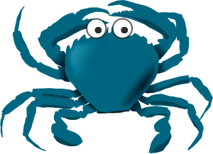 openclipart圖庫：Blue cartoon crab