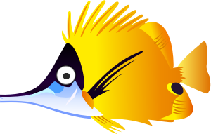 openclipart圖庫：Yellow cartoon fish