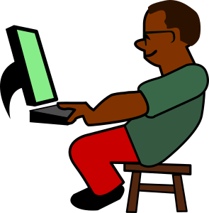 openclipart圖庫：African Programmer with slower Internet