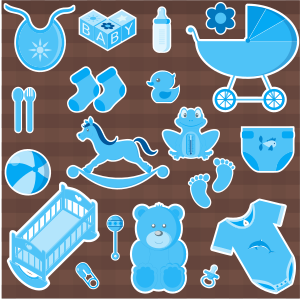 openclipart圖庫：Baby boy accessories