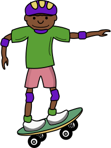 openclipart圖庫：Skateboard African Kid