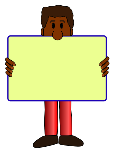 openclipart圖庫：Shy Man with a Sign
