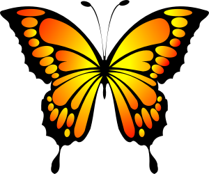 openclipart圖庫：Butterfly Yellow Red