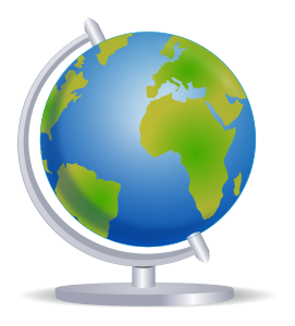 openclipart圖庫：Globe on stand