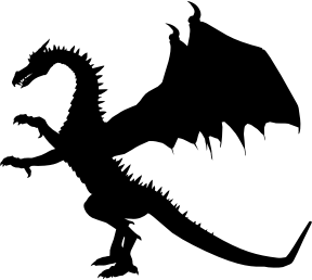 openclipart圖庫：Standing Dragon Silhouette