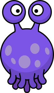 openclipart圖庫：Floating silly alien with tentacles