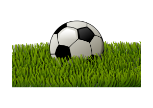 openclipart圖庫：Soccer ball on grass 2
