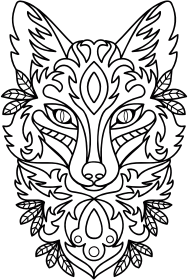 openclipart圖庫：Ornamental Fox Line Art