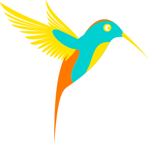 openclipart圖庫：Colibri (single bird colorfull)