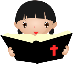openclipart圖庫：Girl Studying Bible