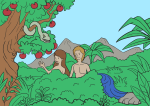 openclipart圖庫：Adam and Eve Colour