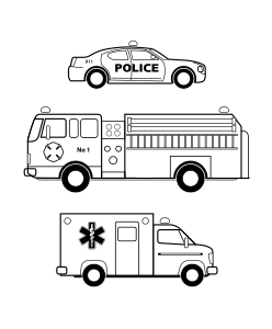openclipart圖庫：Emergency vehicles black and white