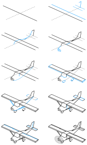 openclipart圖庫：Draw a single engine airplane